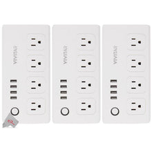 3x Vivitar Smart Home Smart Plug Power Strip 4 Wi-Fi Outlets + 4 USB Ports  No Hub Required