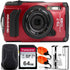 OM SYSTEM Tough TG-7 Digital Camera (Red) with 64GB Memory Card Accessory Bundle