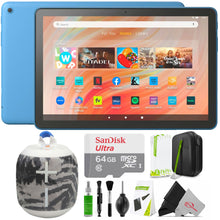 Amazon Fire HD 10 10.1" 32GB Wi-Fi Tablet, 13th Gen, Vibrant Full HD Screen, Ocean with Wonderboom Bluetooth Speaker 64GB Bundle