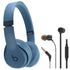 Beats by Dr. Dre Beats Solo 4 Wireless On-Ear Headphones (Slate Blue) with JBL T110 in Ear Headphones Black