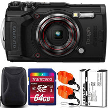 OLYMPUS Tough TG-6 12MP Waterproof W-Fi Digital Camera Black with 64GB Memory Card + Strap & Case