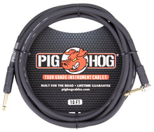 Pig Hog Tour Grade 10ft Instrument Cable 1/4 Inch to 1/4 Inch Right Angle to Straight Connectors - PH10R