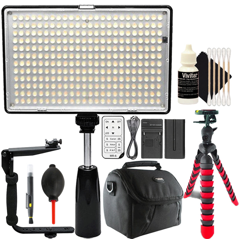 Professional 288 LED 1400 Lumens Video Light with Accessories