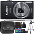 Canon IXUS 185 / ELPH 180 20.0MP Digital Camera 8x Optical Zoom Black with 24GB Accessory Kit