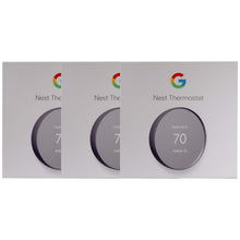 3x Google Nest Smart Programmable Wi-fi Thermostat for Home (Charcoal)