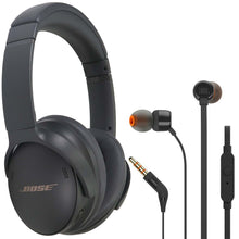 Bose QuietComfort 45 Noise-Canceling Wireless Over-Ear Headphones (Limited Edition, Eclipse Gray) and JBL T110 in Ear Headphones Black