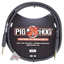 Pig Hog Tour Grade 3 ft Instrument / Patch Cable 1/4 Inch to 1/4 Inch Straight Connectors - PH3 - 5 Units