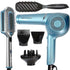 BaBylissPro Classic Professional Pistol-Grip Dryer 1875 Watts Blue BNT5175UC with CryoCare The Cold Brush Cryotherapy for Hair Hydrates Shines and Smoothes and Conair Pro Ergo-Grip Vented Brush for Blow Drying