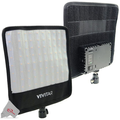 2x Vivitar Super Bright Bi-Color Flexible Led Light Panel 1600Lm Adjustable Brightness with 63" Light Stands