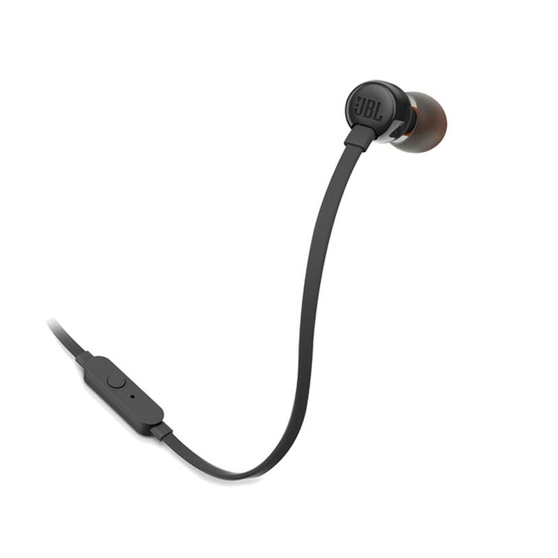 Two JBL T110 In-Ear with Built-in Microphone Headphones Black