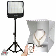 Vivitar Super Bright Flexible Led Light Panel 1600Lm Adjustable Brightness Mini Studio Bundle with Lightbox and Stand