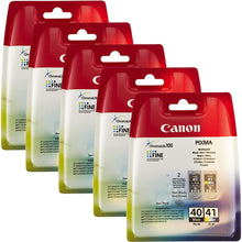 5x Canon Pixma ChromaLife 100 FINE Cartridges PG-40 Black and CL-41 Color Ink for PIXMA