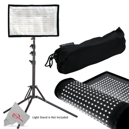 2x Vivitar Fabric LED Light Panel with Remote upto 3000LM for Studio Lighting with 63" Adjustable Light Stands