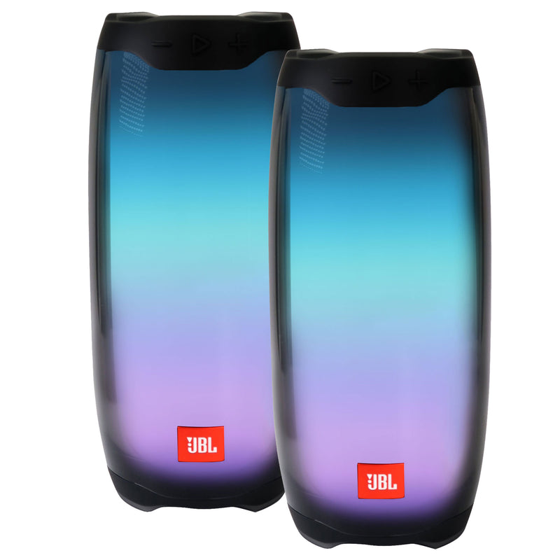 2x JBL Pulse 4 Waterproof Portable Bluetooth Speaker (Black) – The