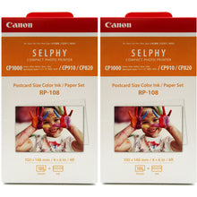 2 Packs Canon RP-108 High-Capacity Color Ink/Paper Set for SELPHY CP910 Printer