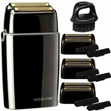 BaByliss PRO FOILFX02 Cordless Metal Double Foil Shaver FXFS2B + 3x Replacement Foil & Cutters