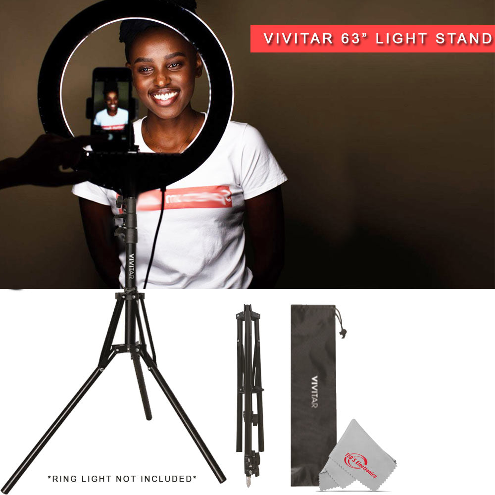 2x Vivitar Super Bright Bi-Color Flexible Led Light Panel 1600Lm Adjustable Brightness with 63" Light Stands