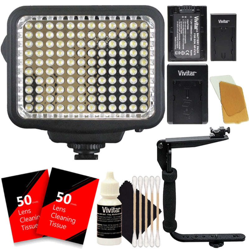 Vivitar 120 LED Light Panel with Accessory Bundle for Cameras and Camcorders