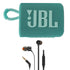 JBL Go 3 Portable Bluetooth Speaker (Teal) with JBL T110 in Ear Headphones