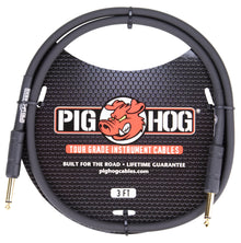 Pig Hog Tour Grade 3 ft Instrument / Patch Cable 1/4 Inch to 1/4 Inch Straight Connectors - PH3