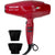 BaByliss Pro Nano Titanium Hair Dryer Red #BRRAP1 with Knuckle Neck Brush and Comb