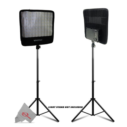 2x Vivitar Super Bright Bi-Color Flexible Led Light Panel 1600Lm Adjustable Brightness with 63" Light Stands