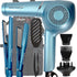 BaBylissPro Classic Professional Pistol-Grip Dryer 1875 Watts Blue BNT5175UC with Nano Titanium Ultra-Thin Flat Irons 1" & 1 ½" Combo BNTPP57UC and Barber Accessories