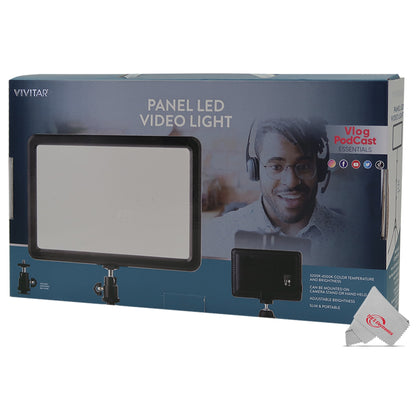 Vivitar 104 LED Acrylic Plate Video Light Panel Adjustable Color and Brightness with 71" Adjustable Light Stand