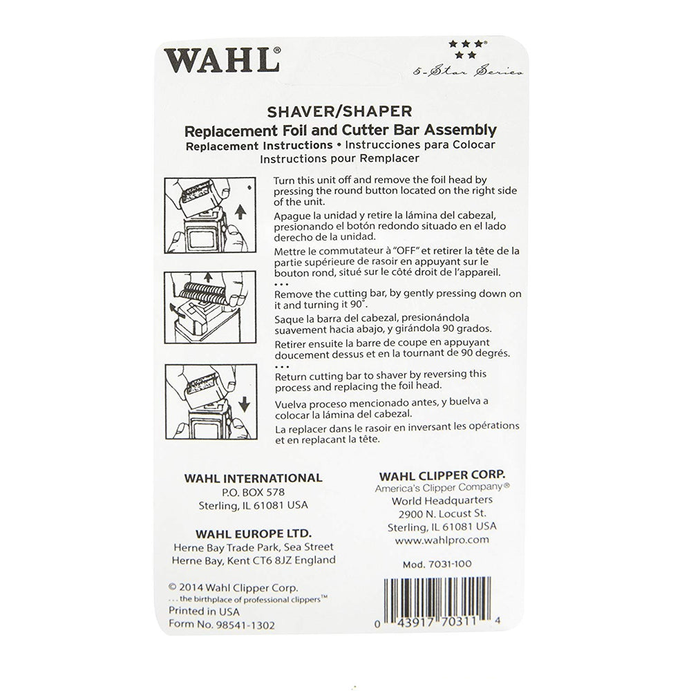 2x Wahl 5-Star Shaver Replacement Foil And Cutter 7031-100