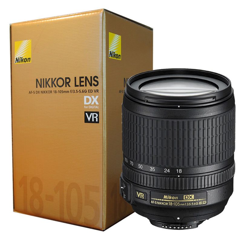 Nikon AF-S DX NIKKOR 18-105mm f/3.5-5.6G ED VR Lens with Lens
