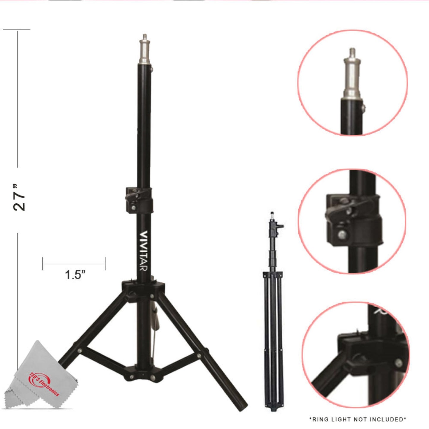 Vivitar Super Bright Flexible Led Light Panel 1600Lm Adjustable Brightness Mini Studio Bundle with Lightbox and Stand